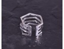 Silberring mit drei geometrisch angeordneten Schichten