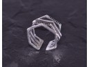 Silberring mit drei geometrisch angeordneten Schichten