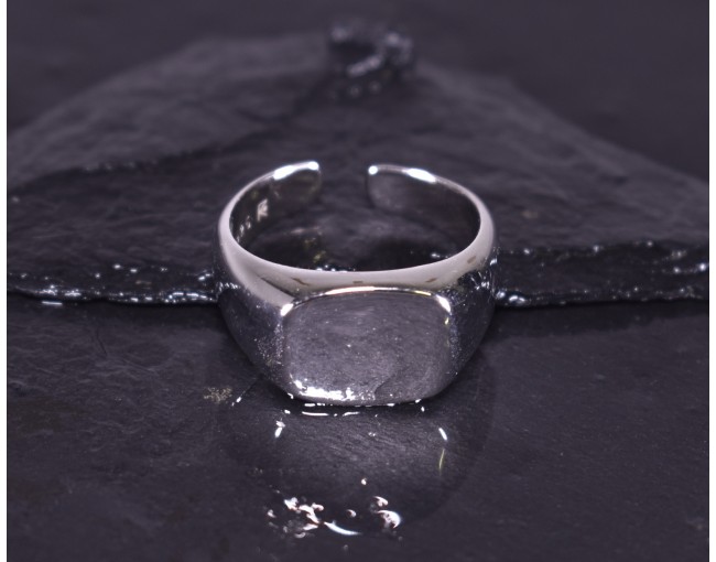Silberring mit Siegelringdesign