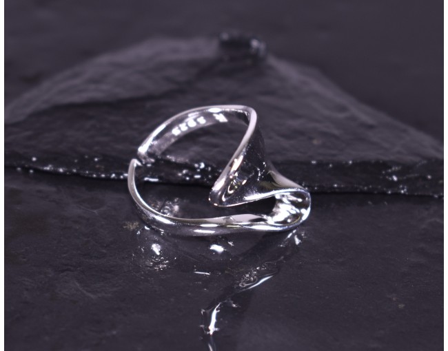 Stylischer Silberring offen