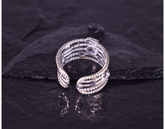 Vintage Silberring mit mehreren verzierten Ebenen