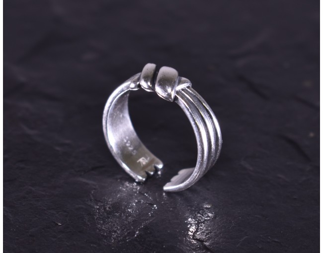 Vintage Silberring mit Seilknotenoptik
