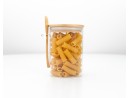 Storage jars with bamboo lid and spoon, set of 2