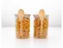 Storage jars with bamboo lid and spoon, set of 2