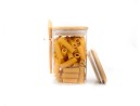 Storage jars with bamboo lid and spoon, set of 2, square